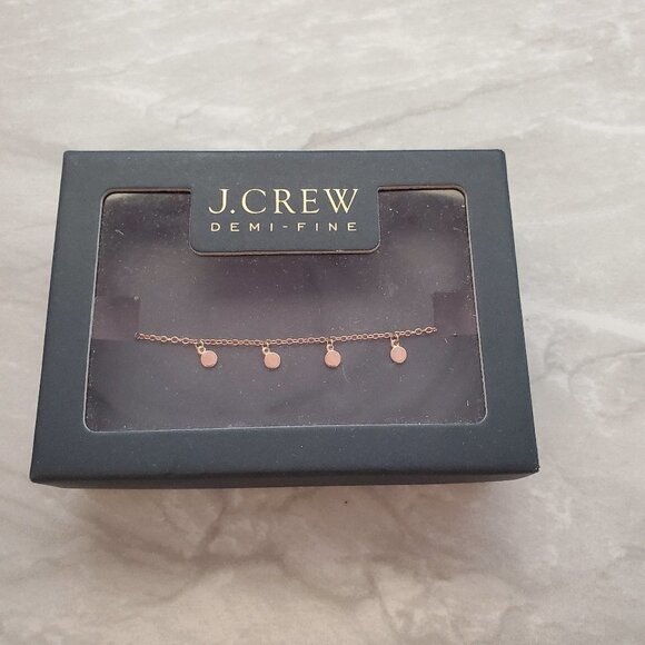 J. Crew Jewelry - ✨ J.Crew 14k Gold Plated Dot Charm Rose Gold Modern Simple Bracelet ✨
